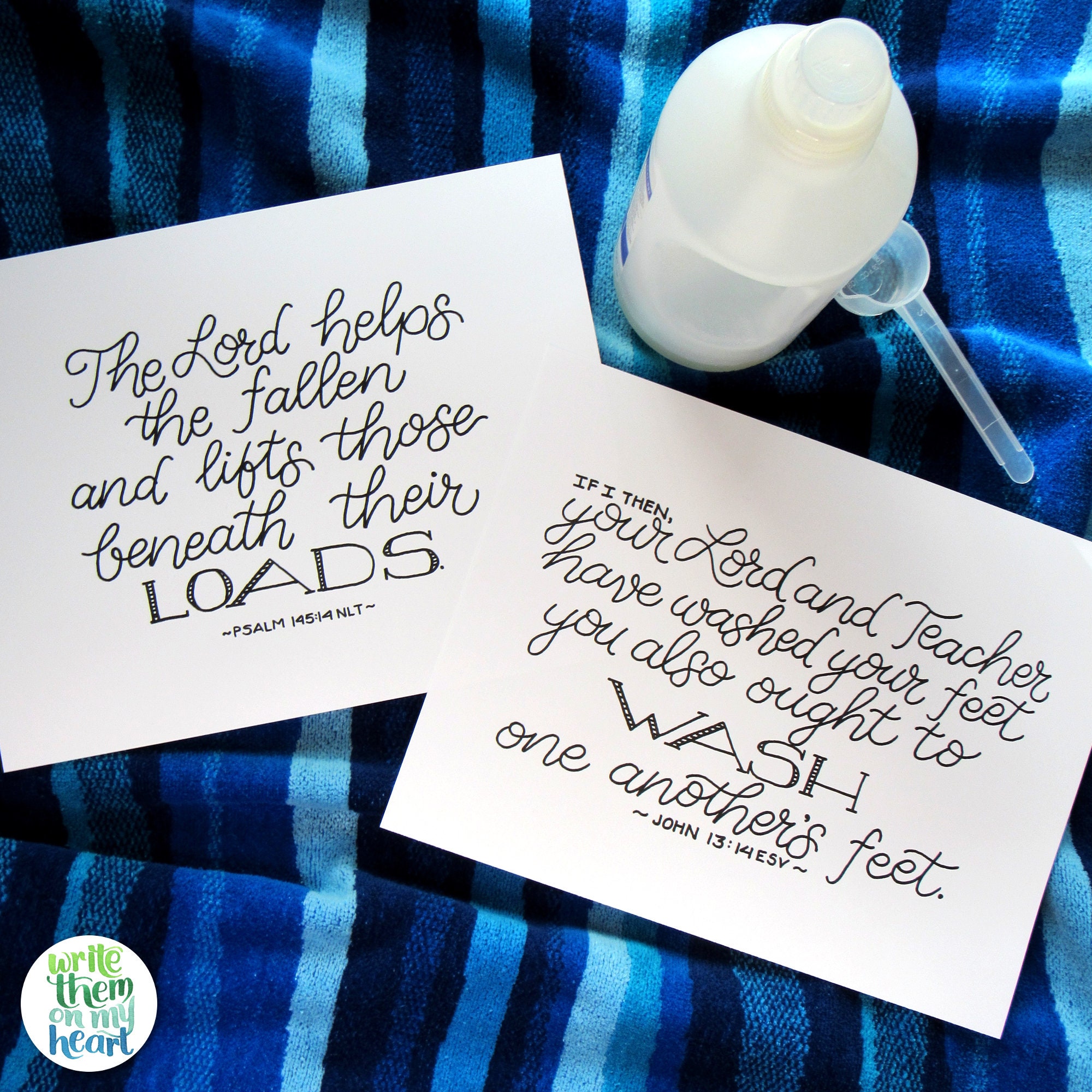 Laundry Bible Verses Laundry Room Signs John 13 14 and Psalm Etsy