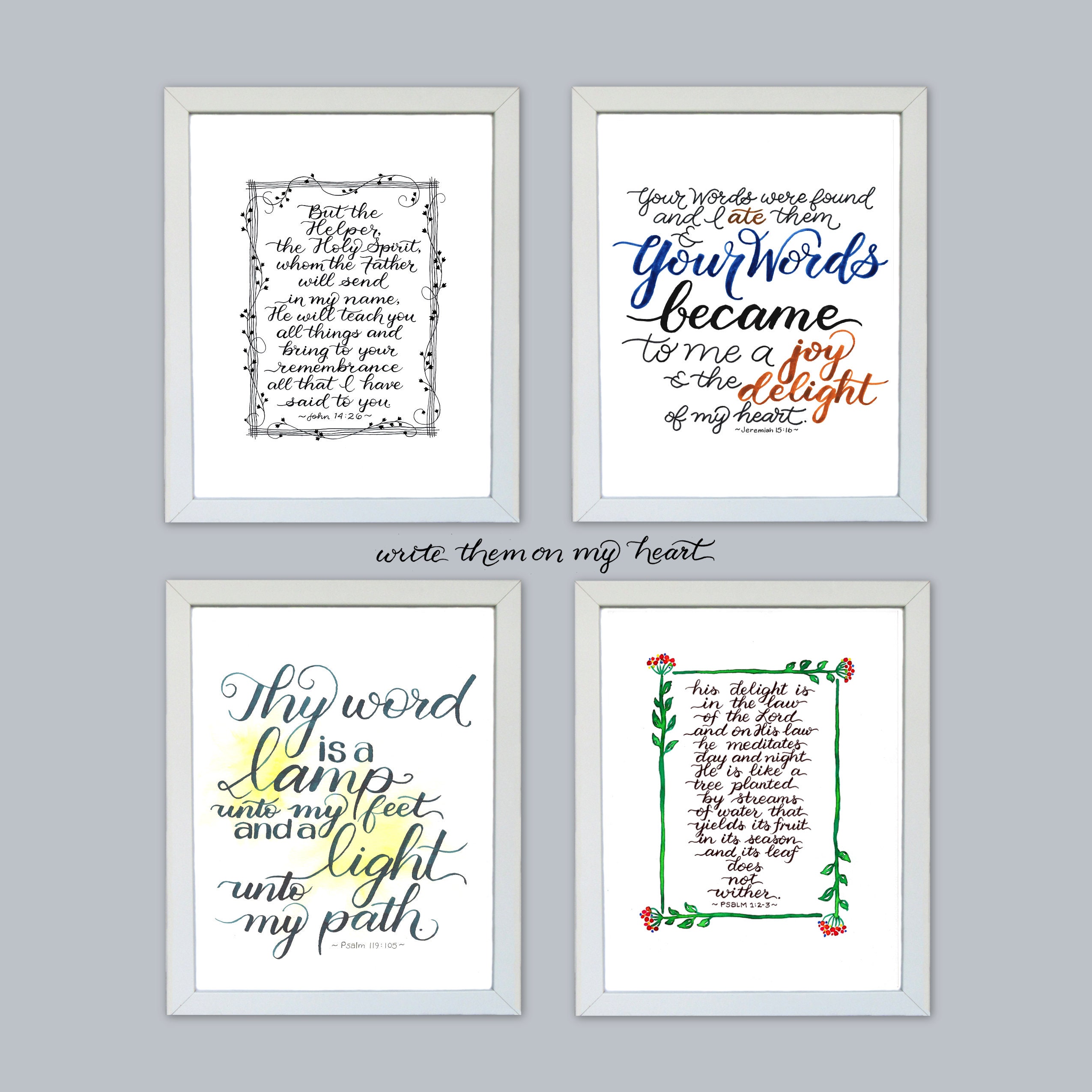 The Word Scripture Memory Verse Cards And Wall Art Printables Etsy