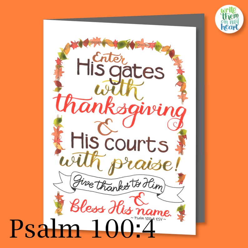 Psalm 100:4 Thanksgiving Card