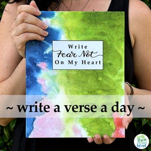 Scripture Writing Journal, 365 Fear Not Bible Verses, Fear and Anxiety Bible Study, Write Fear Not On My Heart Bible Study Journal