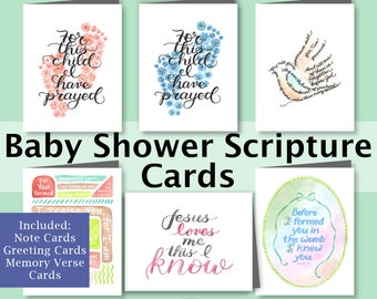 Baby Shower Card Printable Scripture Baby Card Baby Shower Thank You New Baby Card Bible Verse Baby Card Girl Boy Baby Card Neutral