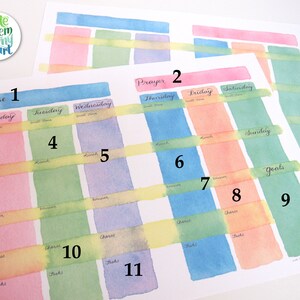 Christian Weekly Planner Pages Vertical Agenda Printable Undated Agenda ...
