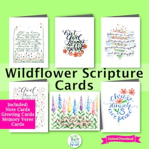 Wildflower Art Scripture Card Printable Wild Flower Bible Verse Card Watercolor Flower Christian Greeting Card Faith Wildflower Field Art