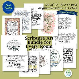 Scripture Wall Art Printable Bible Verses Home Decor Scripture Hand ...