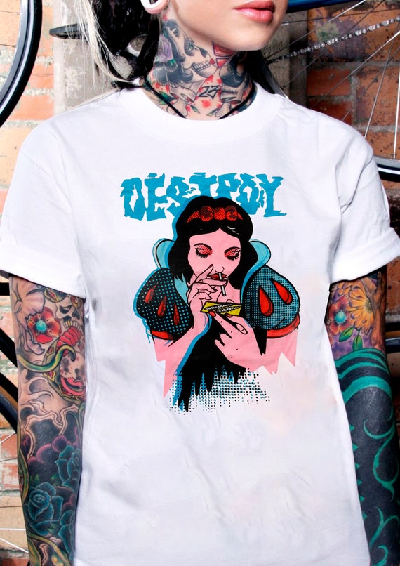 Destroy Snow White Cocaine T Shirt Unisex Gildan Softstyle Tshirt Punk Rock 70s Tee