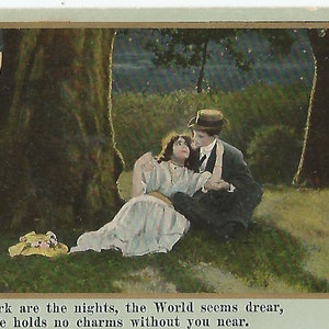 My Darling Valentine-Two Vintage Theodor Eismann Postcards c.1907