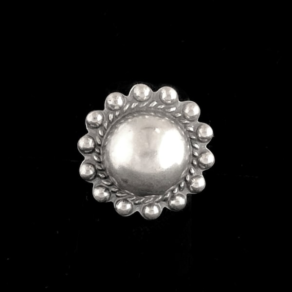 Fred Harvey era silver ring, Native American made, vintage 1930s, silver ball sunburst ring, Southwestern jewelry