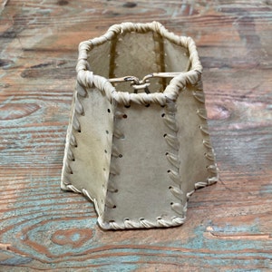 Natural Pig Skin Leather Sconce Lamp Shade - 8 panel
