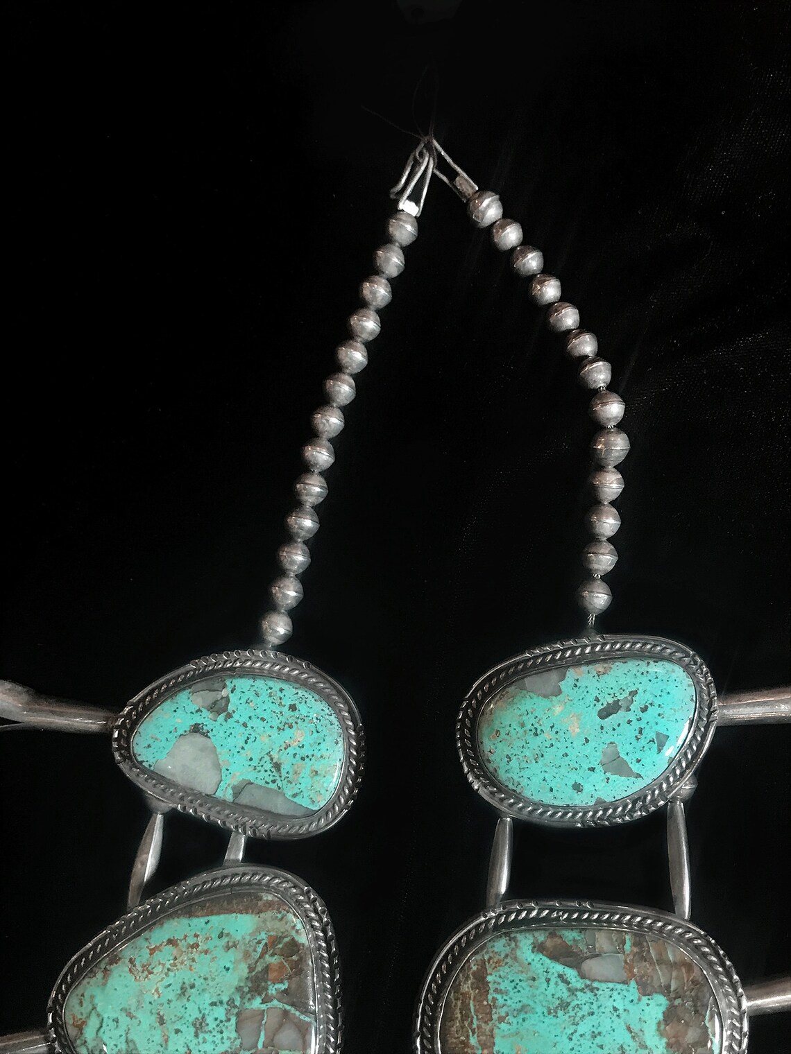 Royston Turquoise Squash Blossom Necklace All Natural Royston Etsy