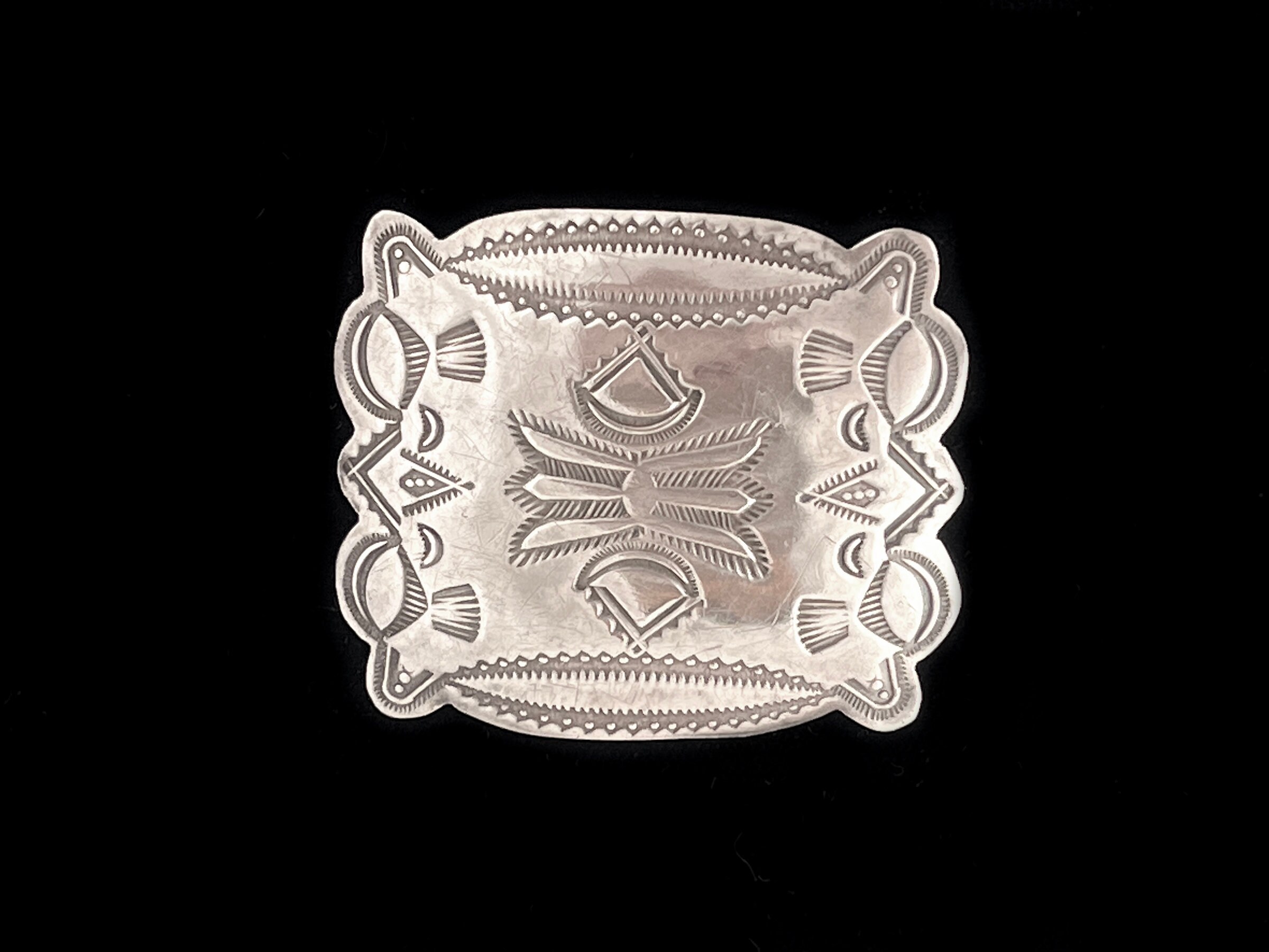 Navajo Small Vintage Belt Buckle Hand Stamped Concho Design - Etsy
