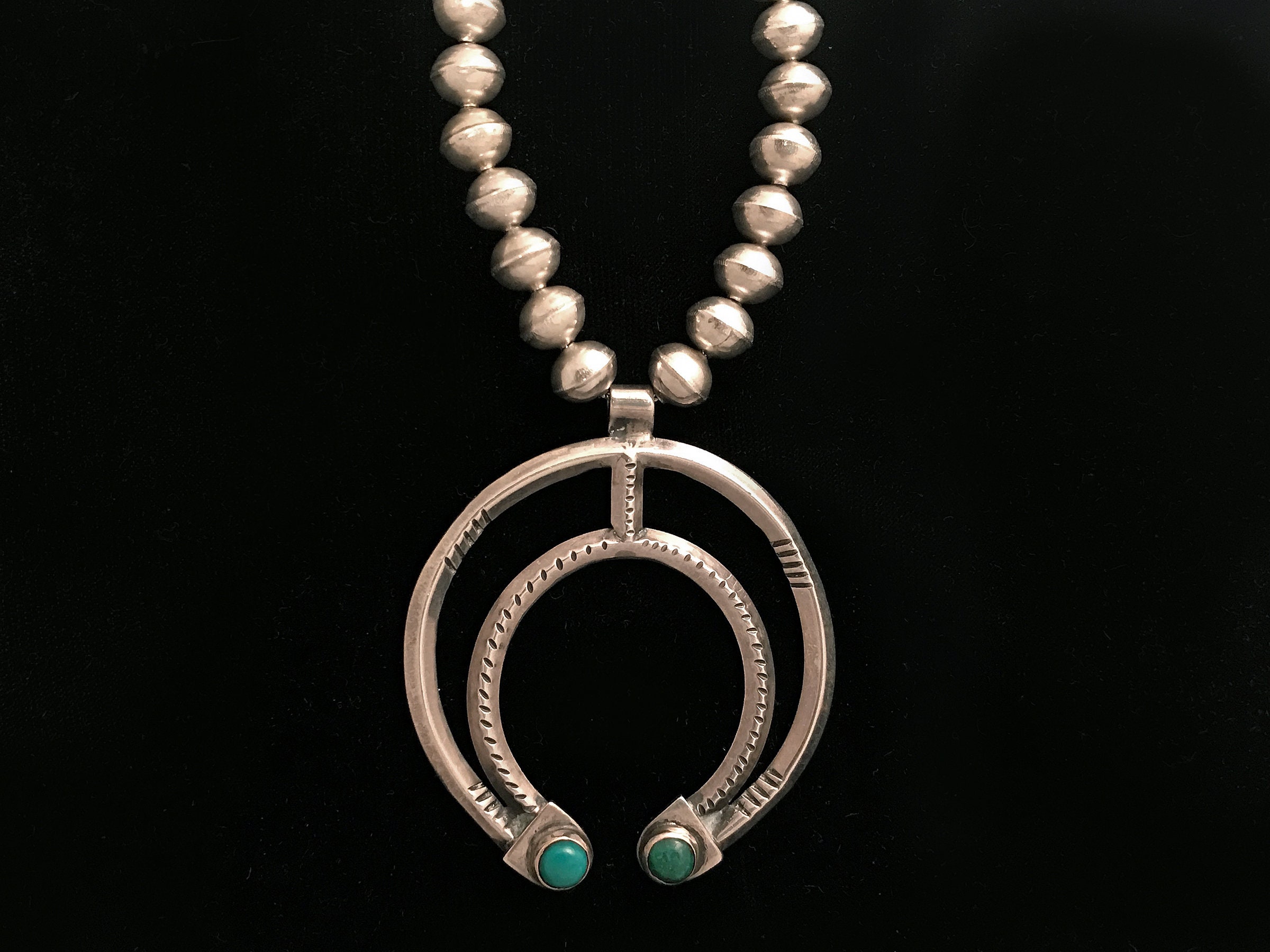 Navajo Naja Pendant on Handmade Silver Beads 1930's Etsy