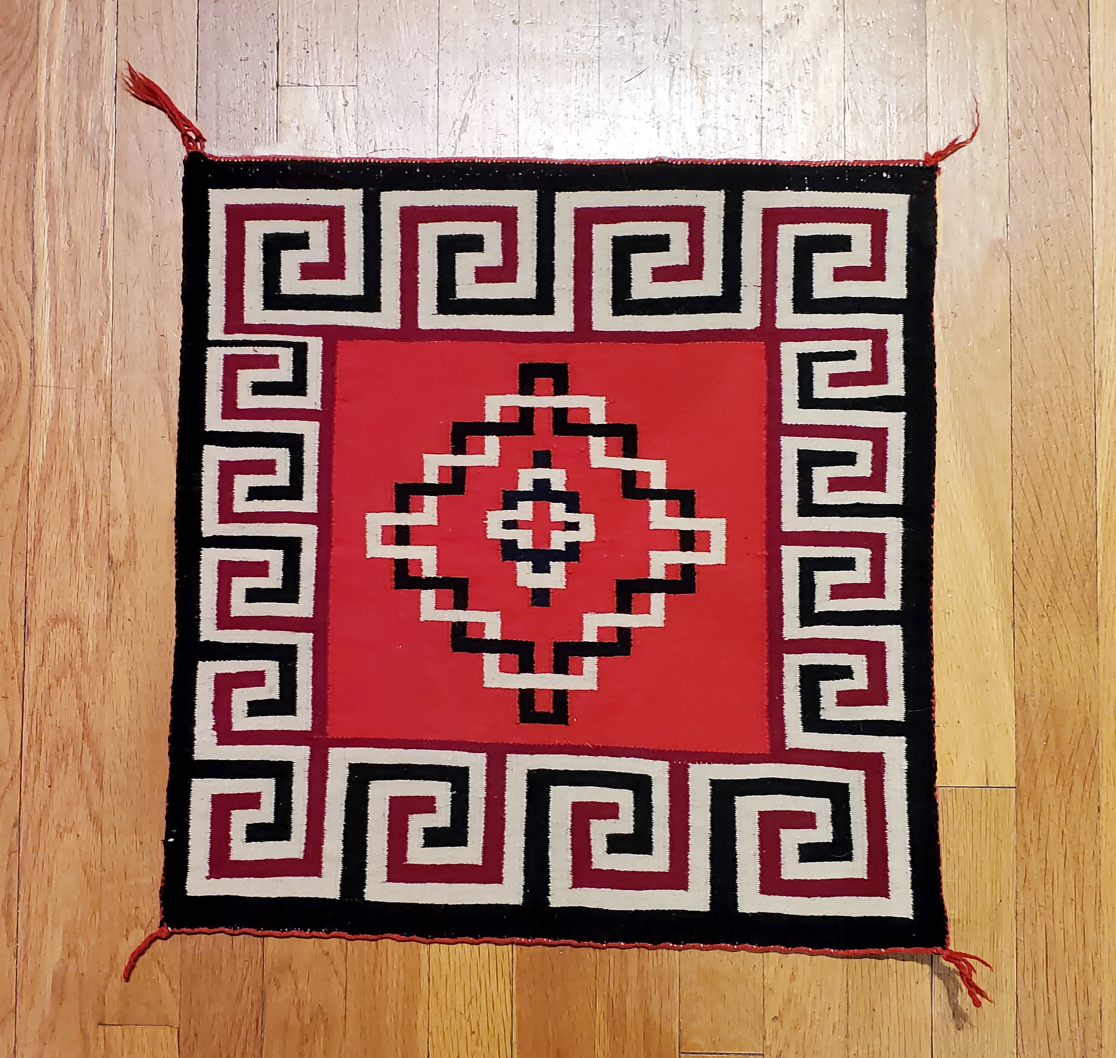 Navajo Rug From 1890's, Small Native American Textile Made