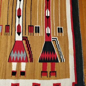 Yei Rug Red Navajo Yei Rug, Eight Yei Figures With the Traditional Border, Native ...