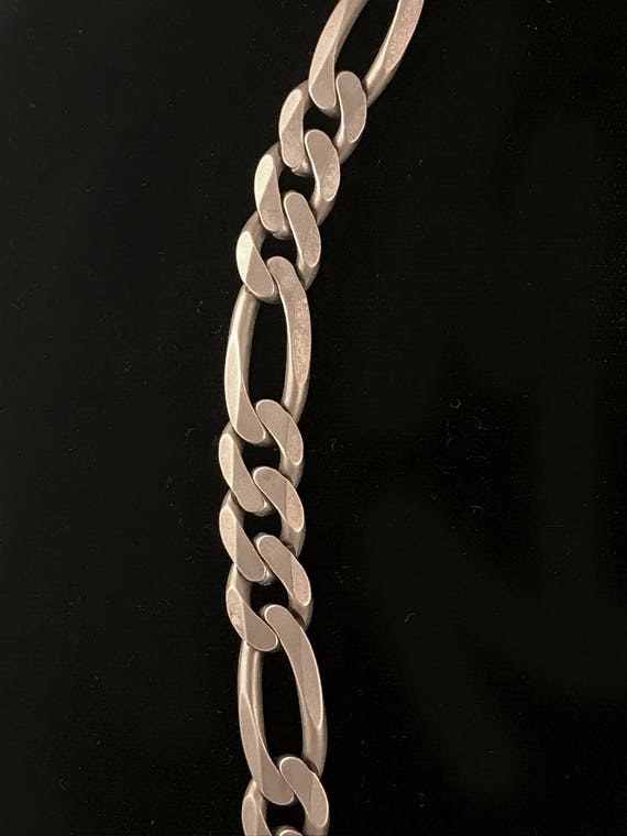 Italian vintage sterling silver chain necklace, h… - image 2