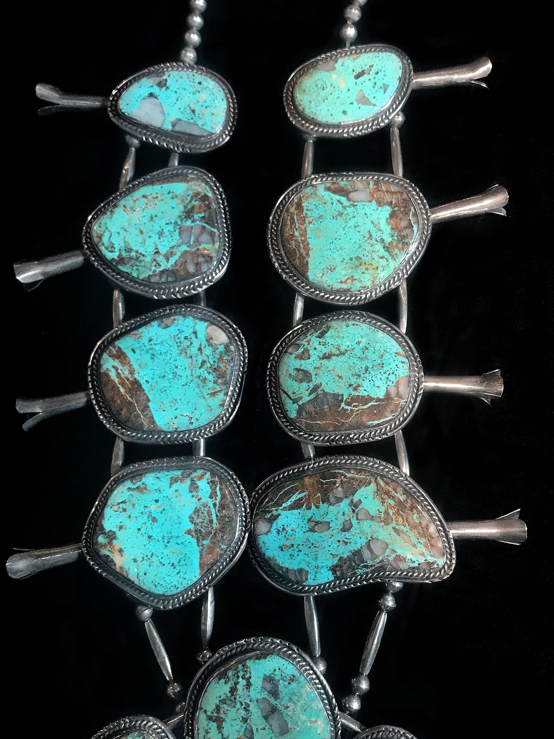 Royston Turquoise Squash Blossom Necklace All Natural Royston Etsy