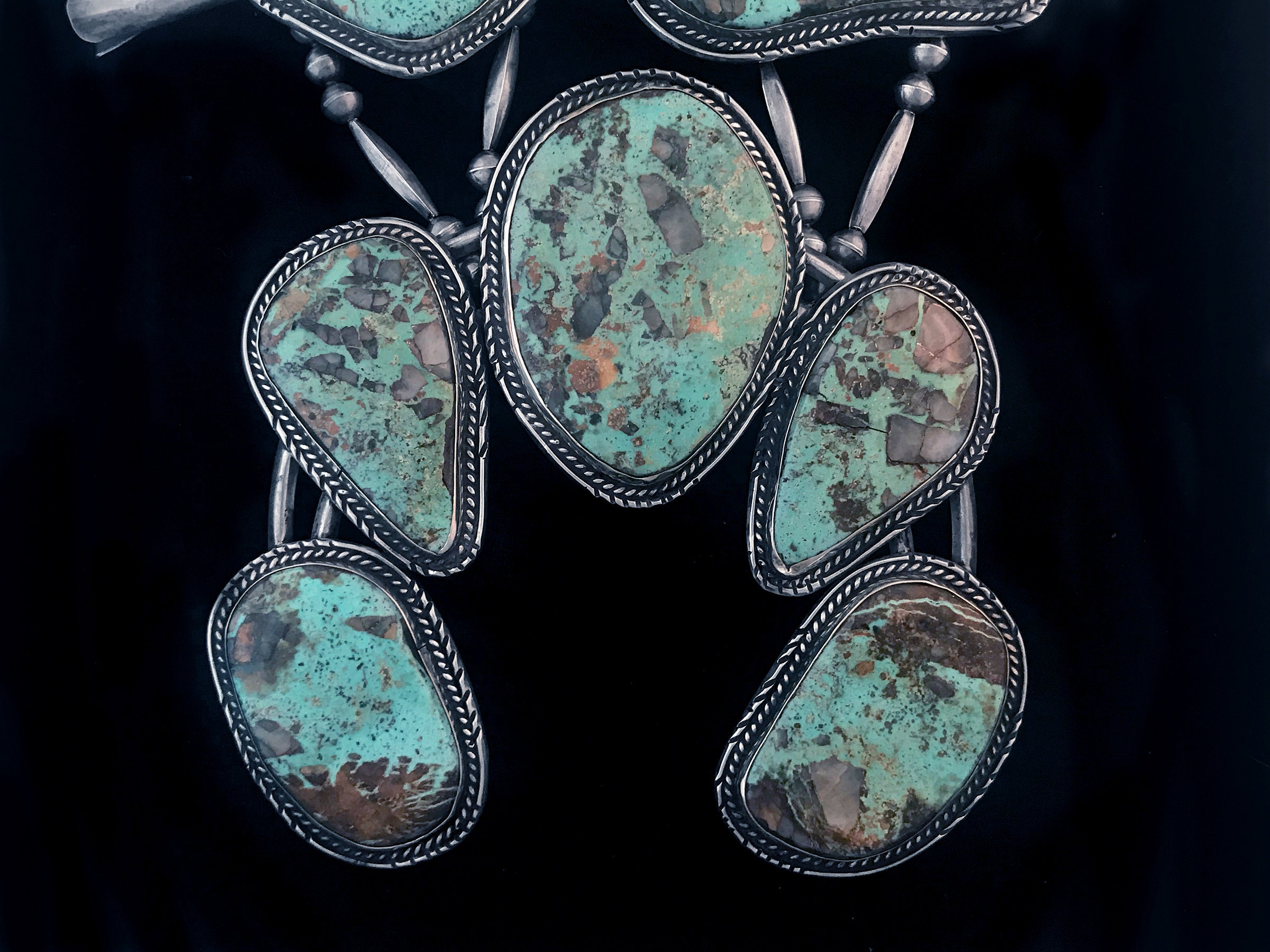 Royston Turquoise Squash Blossom Necklace All Natural Royston Etsy