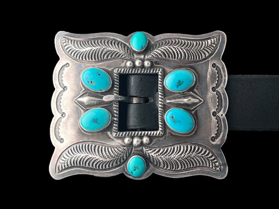 Important Fred Thompson Vintage Native American Jewelry Navajo Turquoise Sterling Silver Bracelet Old Important Fred Thompson Vintage Native American Jewelry Navajo Turquoise Sterling Silver Bracelet Old