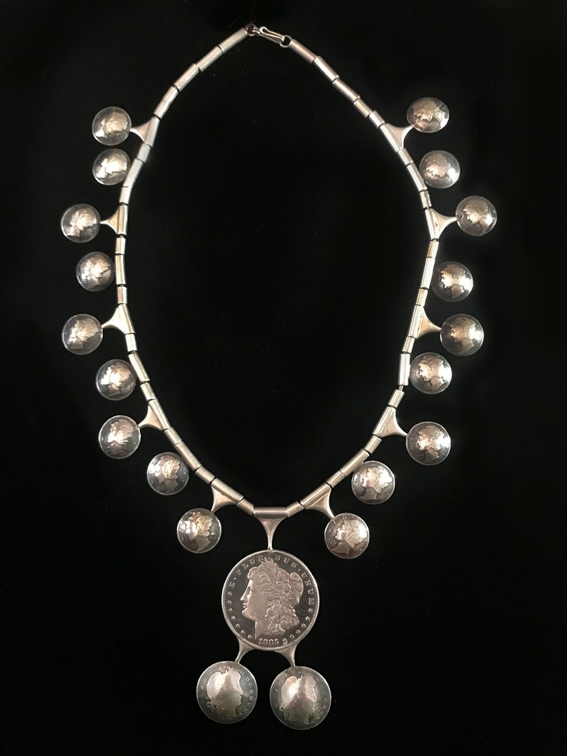 Squash Blossom Coin Necklace Native American Made Made in Etsy