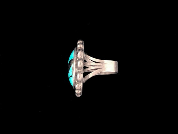 Vintage 1930s Navajo Turquoise Ring, Fred Harvey Era, Natural