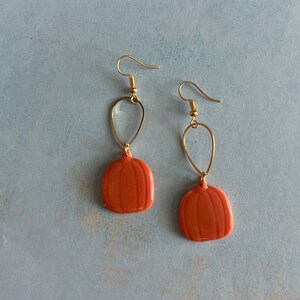 Pumpkin earrings clay