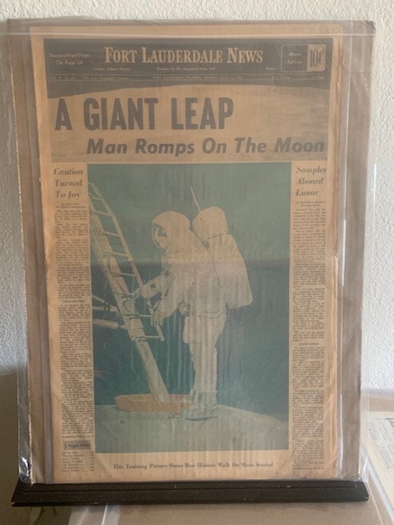 1969 moon landing newspaper Etsy