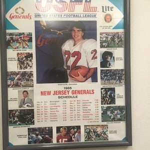 CARTEL ORIGINAL 1985 USFL Doug Flutie Nueva Jersey GENERALS