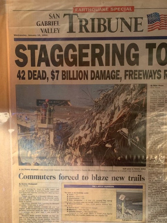 original Newspaper 1994 EARTHQUAKE California craibas.al.gov.br