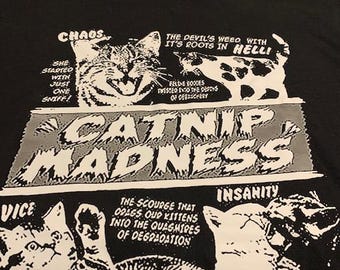 CAT Nip MADNESS 100% cotton shirt