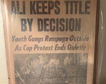 Muhammad ALI and Ken Norton Boxing Championship fight 1976  ORIGINAL newspaper