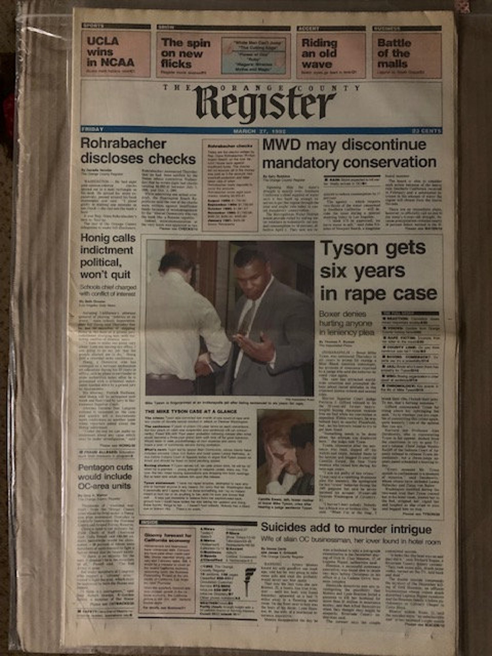 RAPE Conviction Mike Tyson Goes to PRISON 1992 Boxing Champion Etsy