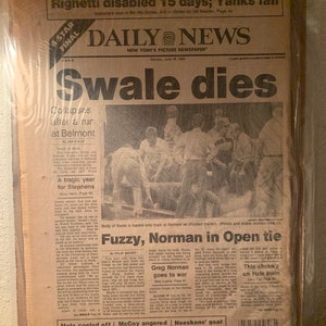 Kentucky Derby and Belmont Stakes winner SWALE DIES at Belmont horse racing 1984