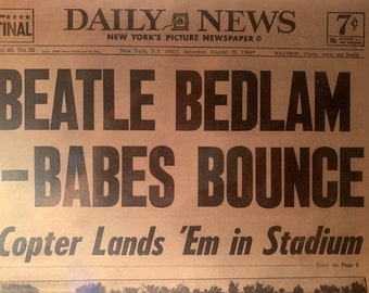 BEATLES land in USA 1964  New York City STADIUM concert