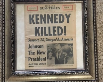 Newspaper 1963 President Kennedy KILLED Chicago Sun-Times complete