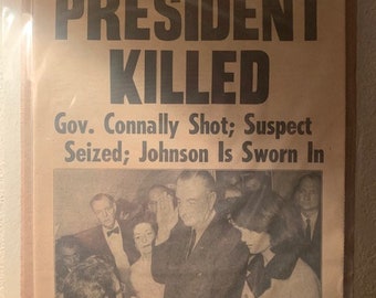 President Kennedy KILLED 1963 original ONE STAR first print edition (Crystal clear printing!! Clear picture!!