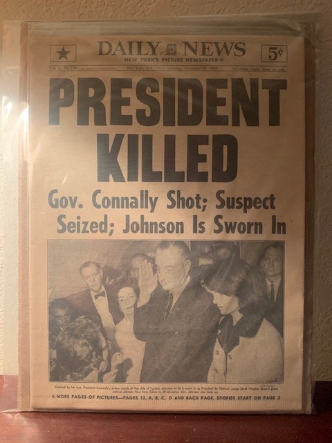 President Kennedy KILLED 1963 original ONE STAR first print edition (Crystal clear printing!! Clear picture!!