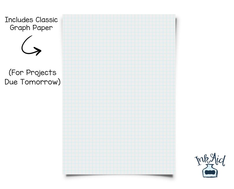 Graph Paper Printable PDF Format \u2022 Turn Any 8.5 x 11 Printer Paper into Note book Paper Digital Print Your Own Notebook /& School Paper