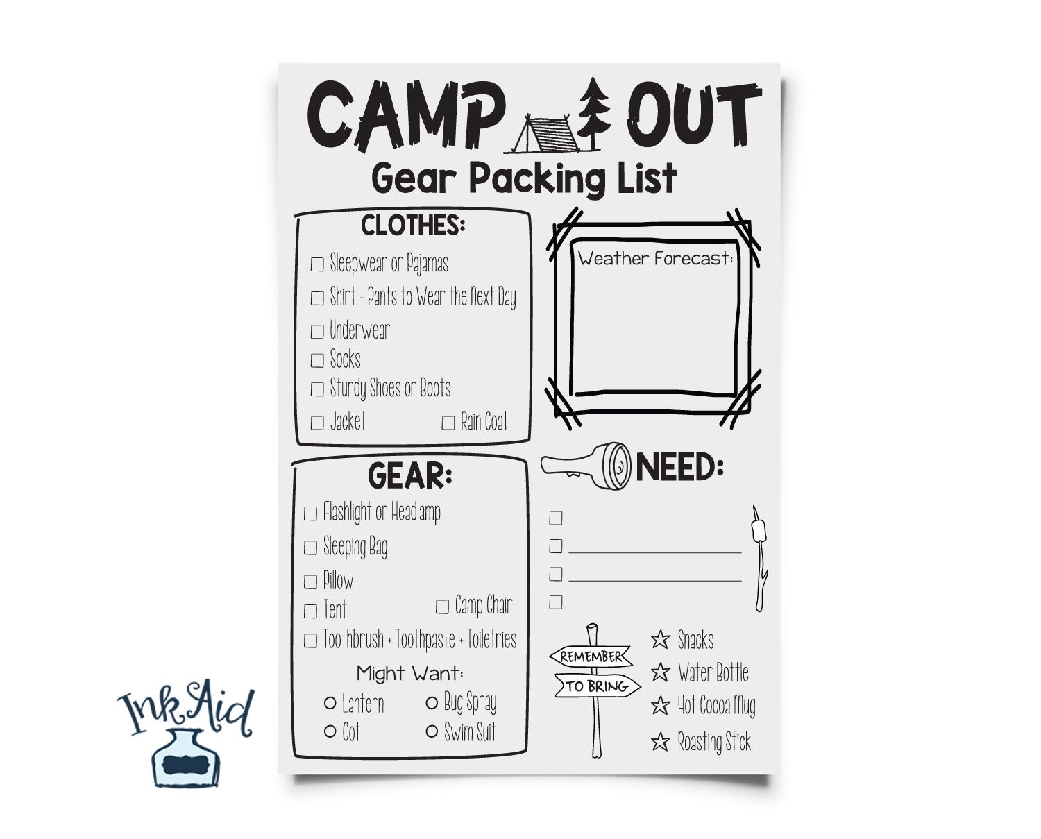 Girls Camp Printable Packing List And Leaders Must Haves For Camp 