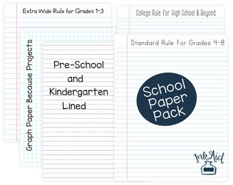 Print Your Own Notebook & School Paper | Graph Paper Printable | PDF Format • Turn Any 8.5 x 11 Printer Paper into Note book Paper | Digital