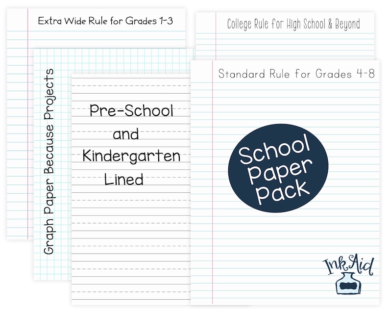 Graph Paper Printable PDF Format \u2022 Turn Any 8.5 x 11 Printer Paper into Note book Paper Digital Print Your Own Notebook /& School Paper