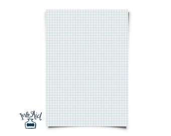 Print Your Own | GRAPH Grid Paper | 1/4 inch squares | PDF Format • Blue, Gray, Black, Red • Turn Any Printer Paper into Grid Paper