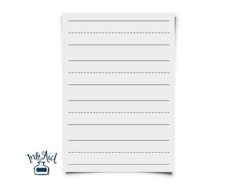 Print Your Own | PRESCHOOL Teacher Writing Paper | Jumbo 1.5 inch Rule | Full Page & Half Page Draw-and-Write Included PDF + JPG formats