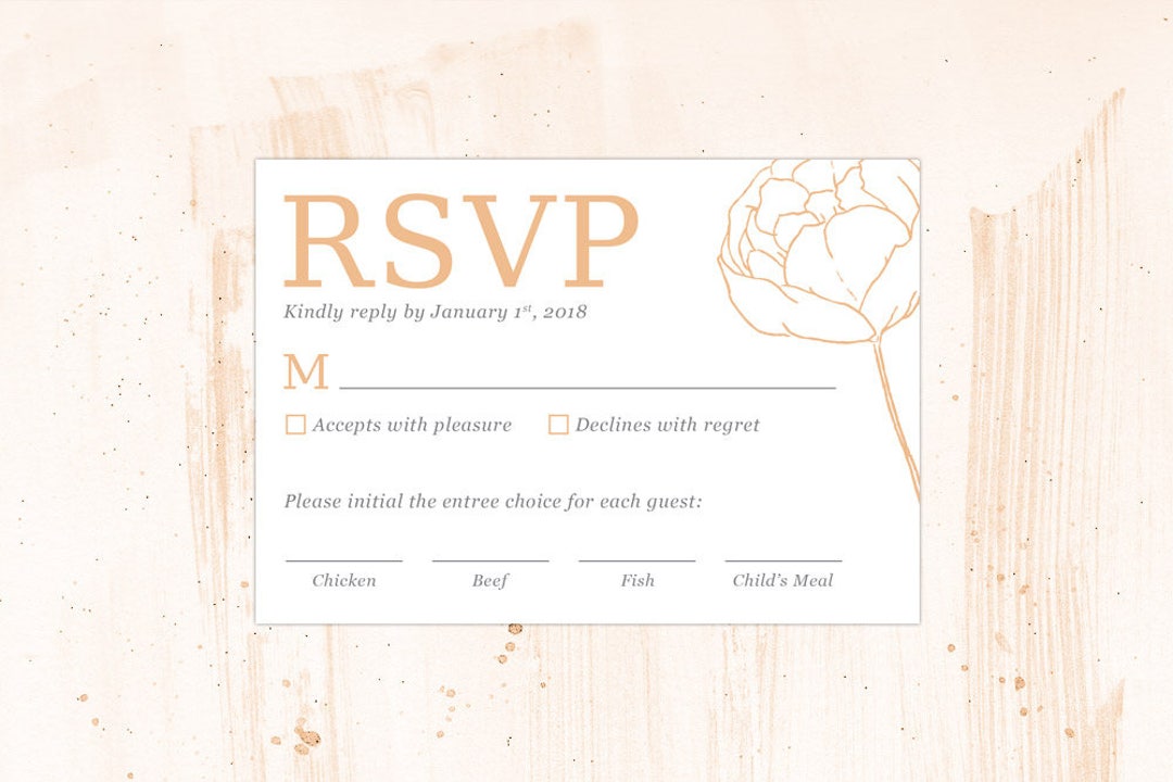 Response RSVP Card With Meal Choices Template Word Blush Etsy Response RSVP Card With Meal Choices Template Word Blush Etsy