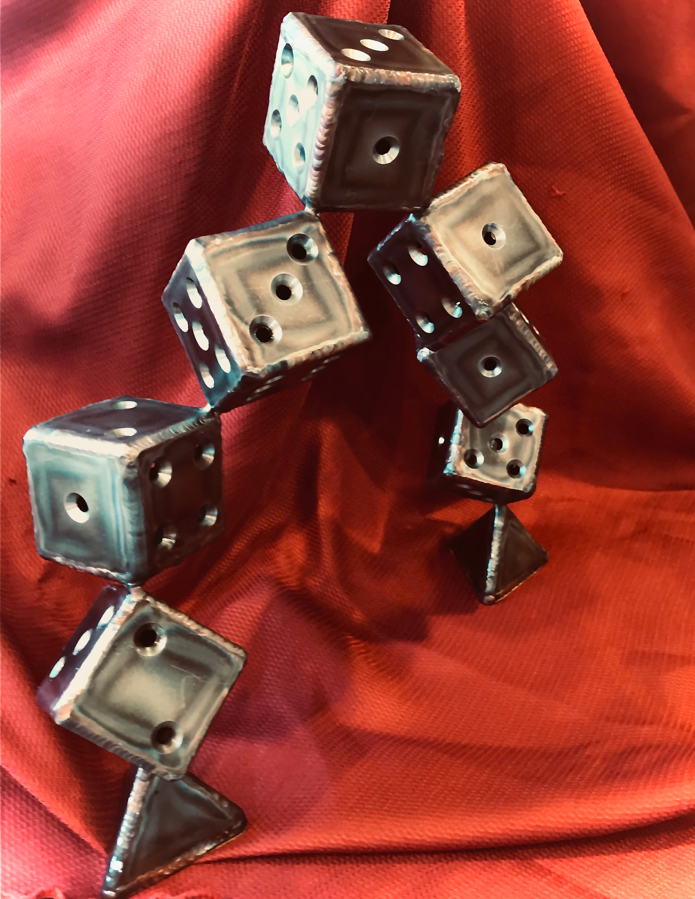 Cascading Dice Stainless Steel Metal Art Sculpture Etsy