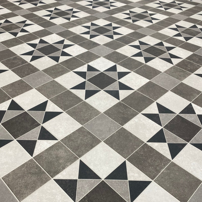 Home & Living Flooring & Tile Victorian Tile Effect Sheet Vinyl