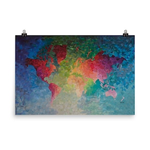 World Map Poster • Colorful Collage