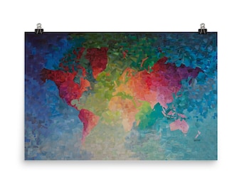 World Map Poster • Colorful Collage