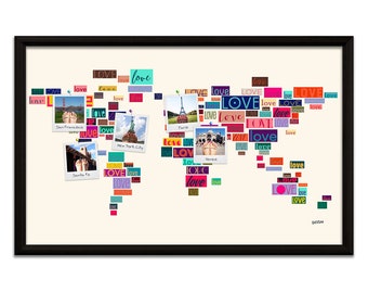 World Map Push Pin Board • LOVE Graphic Typeface Fonts
