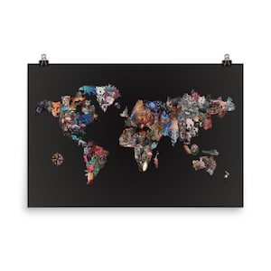 World Map Poster • Animal Tattoos from Around the World