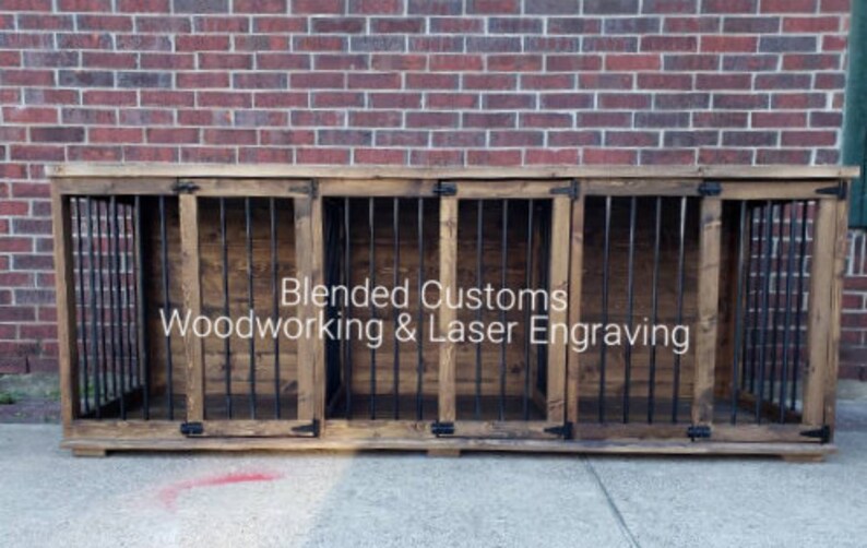 Alder TRIPLE DOG KENNEL Hand Crafted Dog Kennel Kennel Wood Etsy