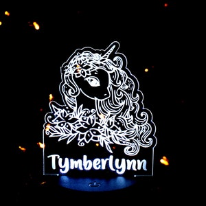 Personalized Unicorn Night Light Up Table Lamp LED Personalized, It&#39;s Wow With Remote 16 Colors, Great Gift Custom Gift Birthday Christmas